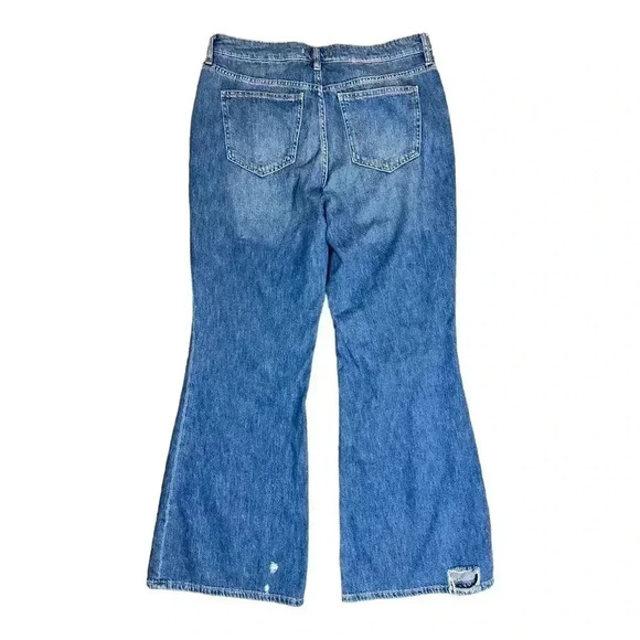 Free People We the Free Flare Leg Distressed Jeans Size 31 - Picture 4 of 8